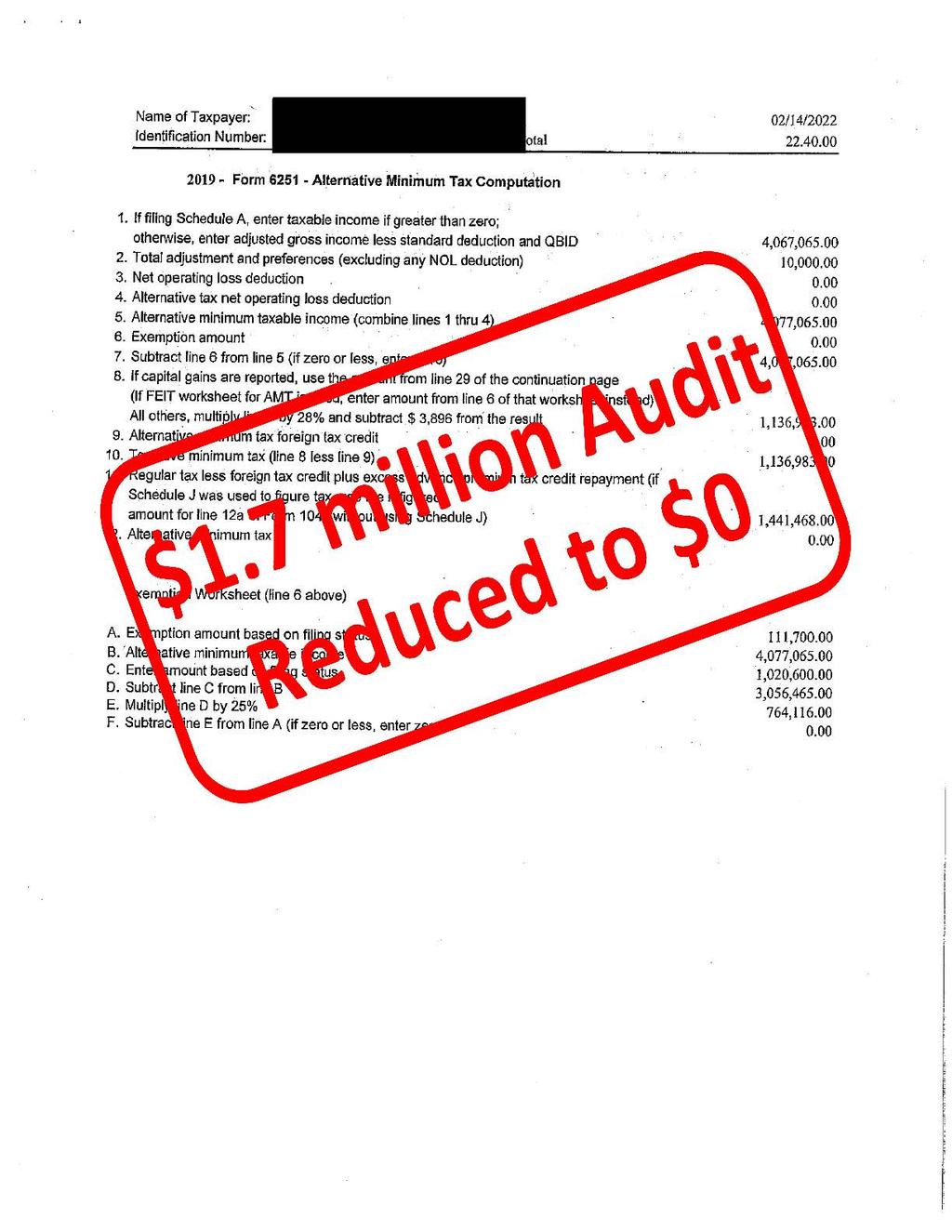 2019 Audit Letter 03 29 22 Redacted