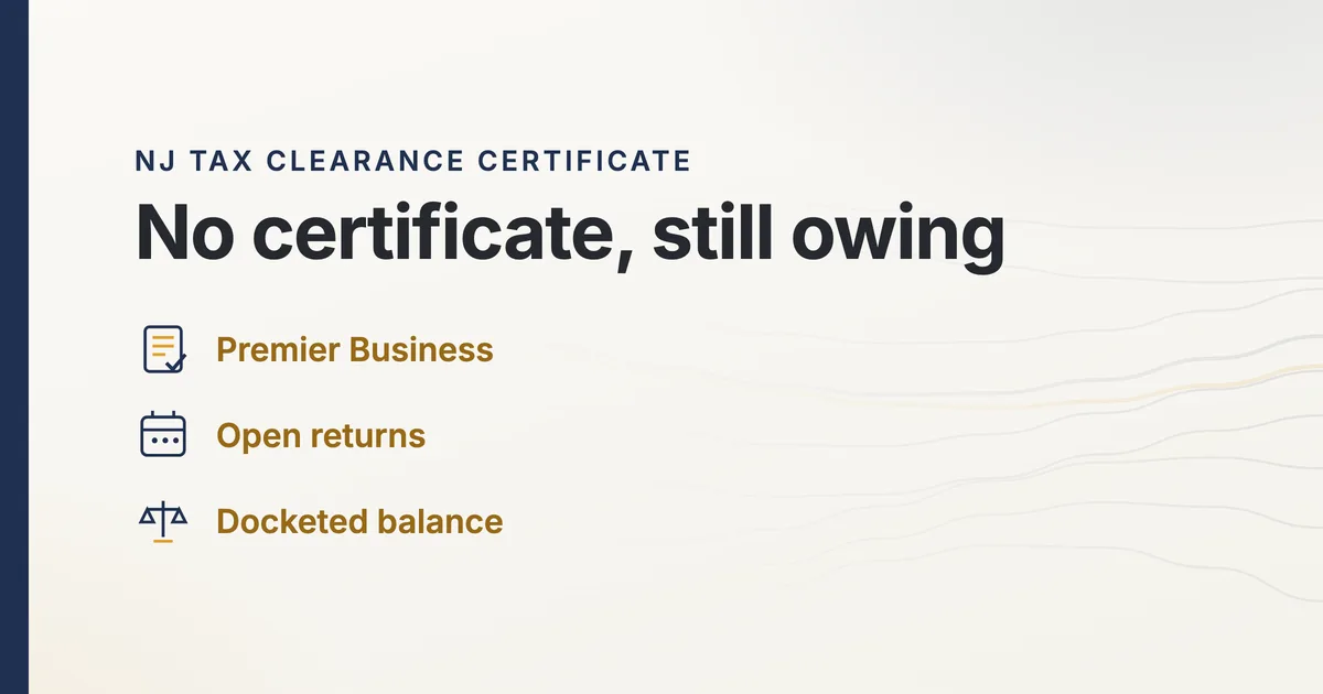 No NJ Tax Clearance Certificate Means a Dissolved Company Still Owes the State