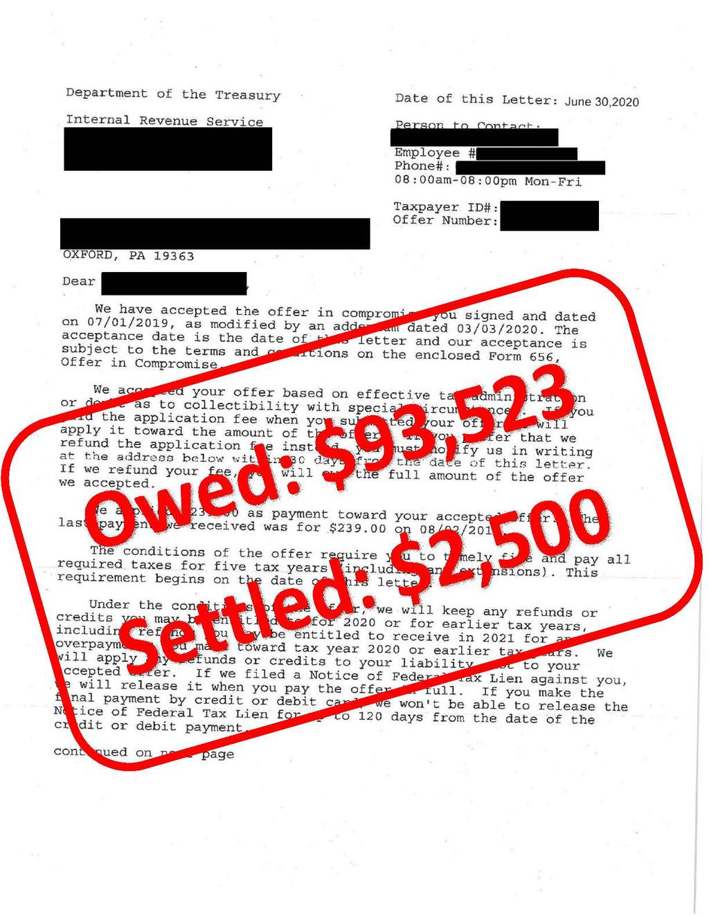 Cruser OIC Acceptance Ltr 08 04 20 Redacted