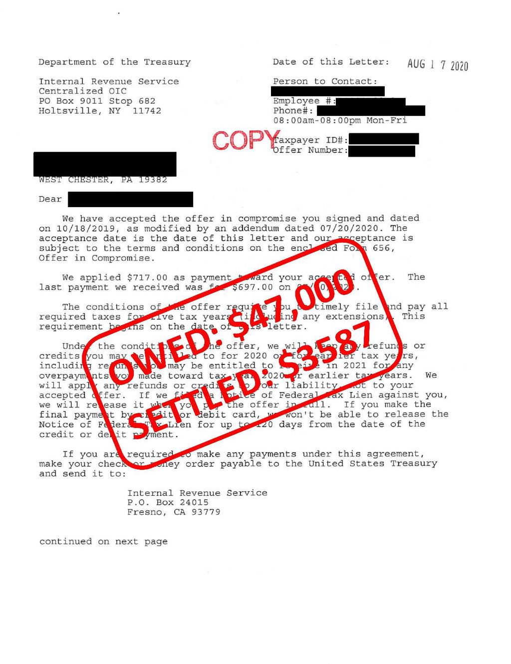 OIC Accepted 08 25 20 Redacted